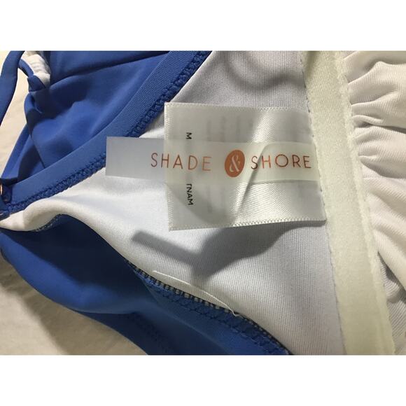 SHADE & SHORE XL 16-18 Blue Twist-Front Keyhole Strappy Swim Bikini Top NWT b144 - Picture 9 of 9